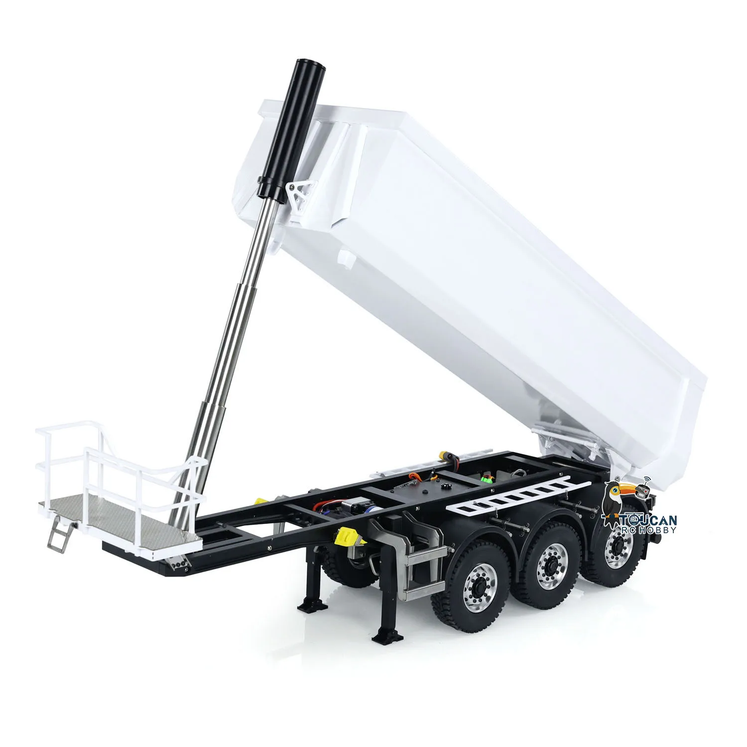 MD 1/14 3 Axles Metal Hydraulic RC Semi Dump Tipper Trailer Painted Assembled for DIY TAMIYAYA Tractor Trucks Lorry Toys Model 5