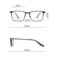 3 в 1, квадратная мужская оправа для очков из чистого титана с полной оправой и поляризационным зажимом для солнцезащитных очков и ночного видения, женские очки 93006 — изображение 5