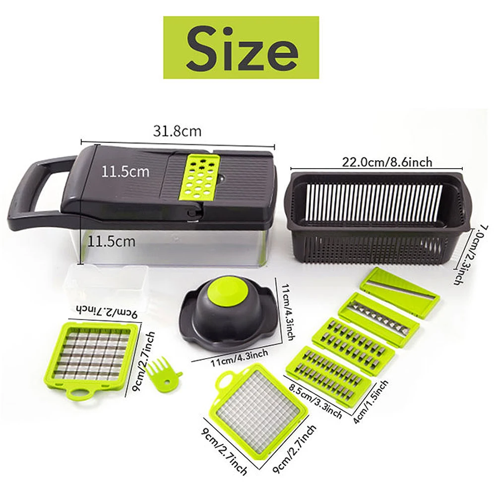 8-in-1 Multi-Functional Vegetable Cutter - Household Potato Slicer and Radish Grater - Image 6