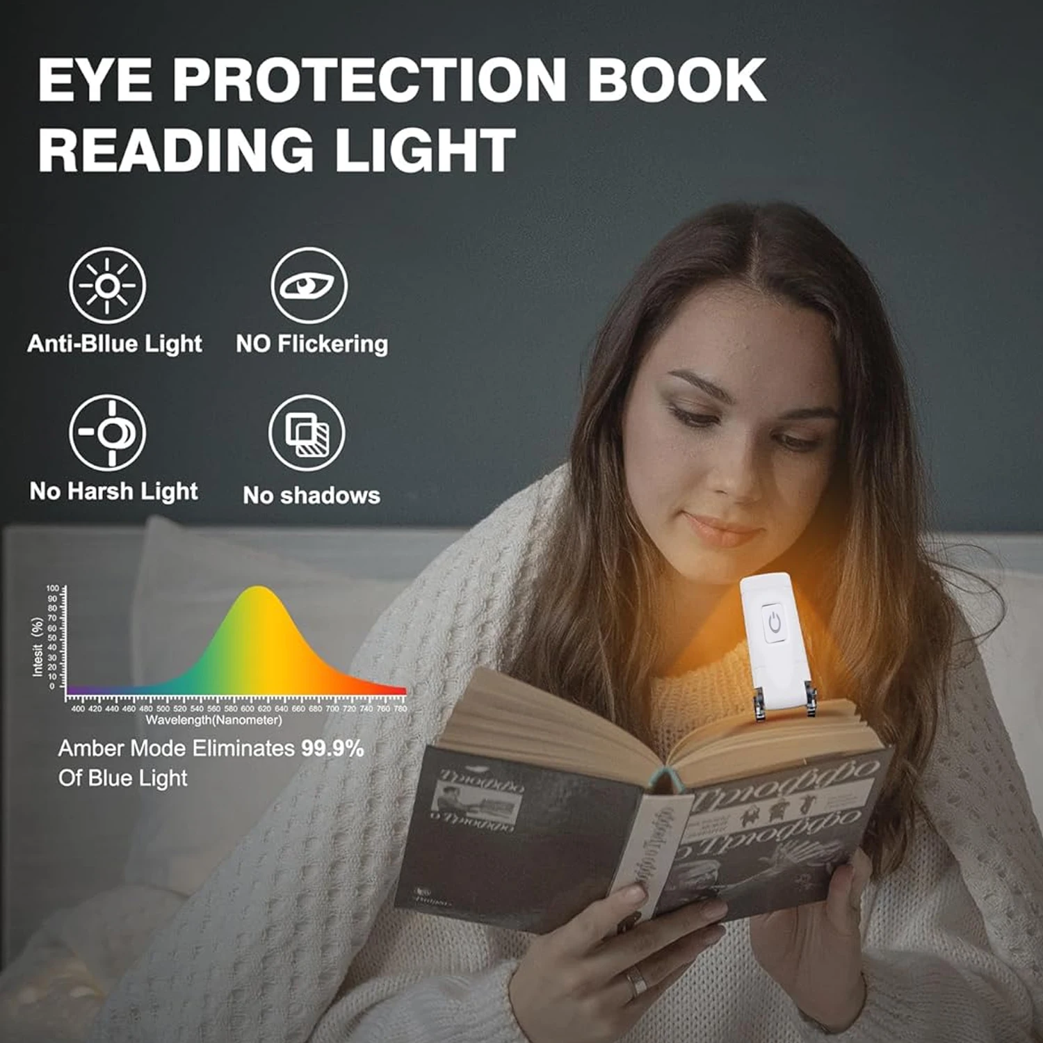 Mini Light Reading Clip Light LED Small Night USB Charging Adjustable Brightness Eye Protection Portable