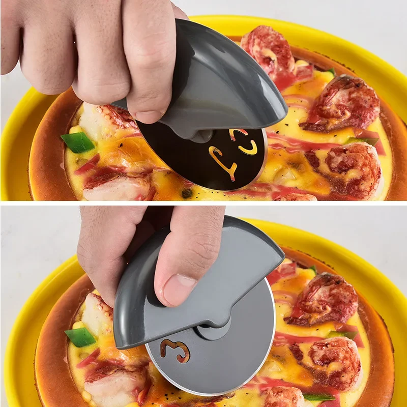 Stainless Steel Round Wheel Cutting Knife For Pizza With Lid Roulette Roller Dough Pizza Slicer Cutter Baking Accessories Tools