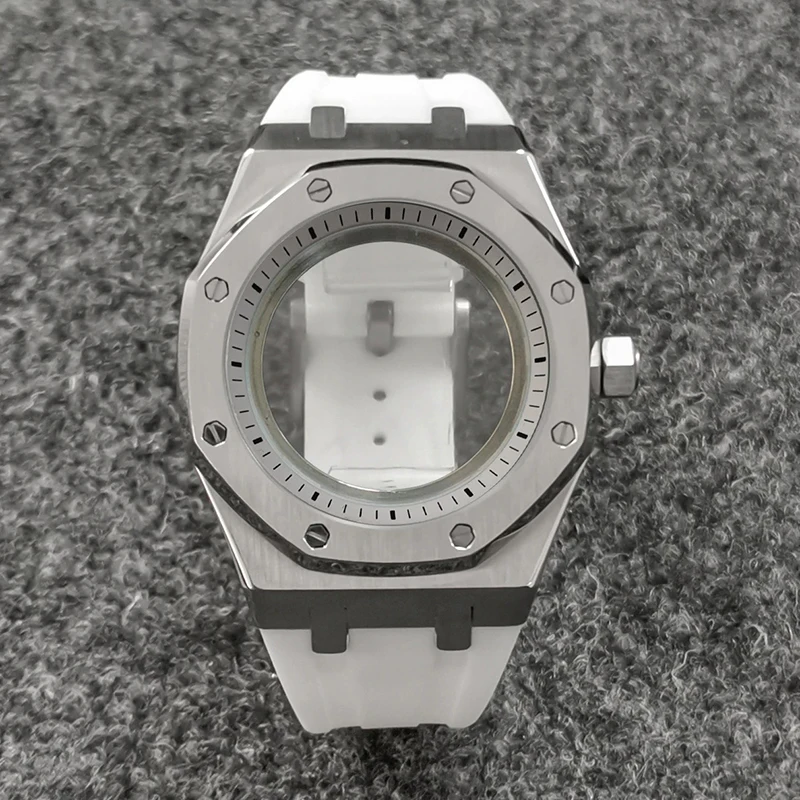 41mm hochwertiges 316L Edelstahlgehäuse + Armband + Ring Saphirglas Uhrengehäuse passend für NH35/NH36 Automatikwerk Zubehör – Detail 22