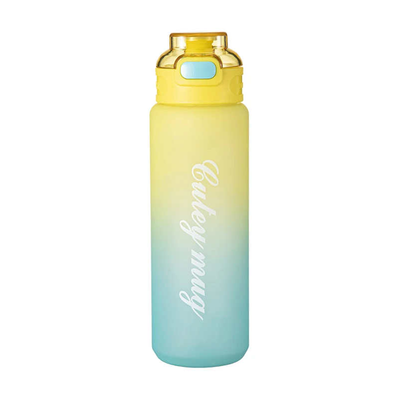 1000ML Water Bottle Large-Capacity Fitness Bottle Boys Summer Portable High-Temperature Gradient Water Fall Sports Cup