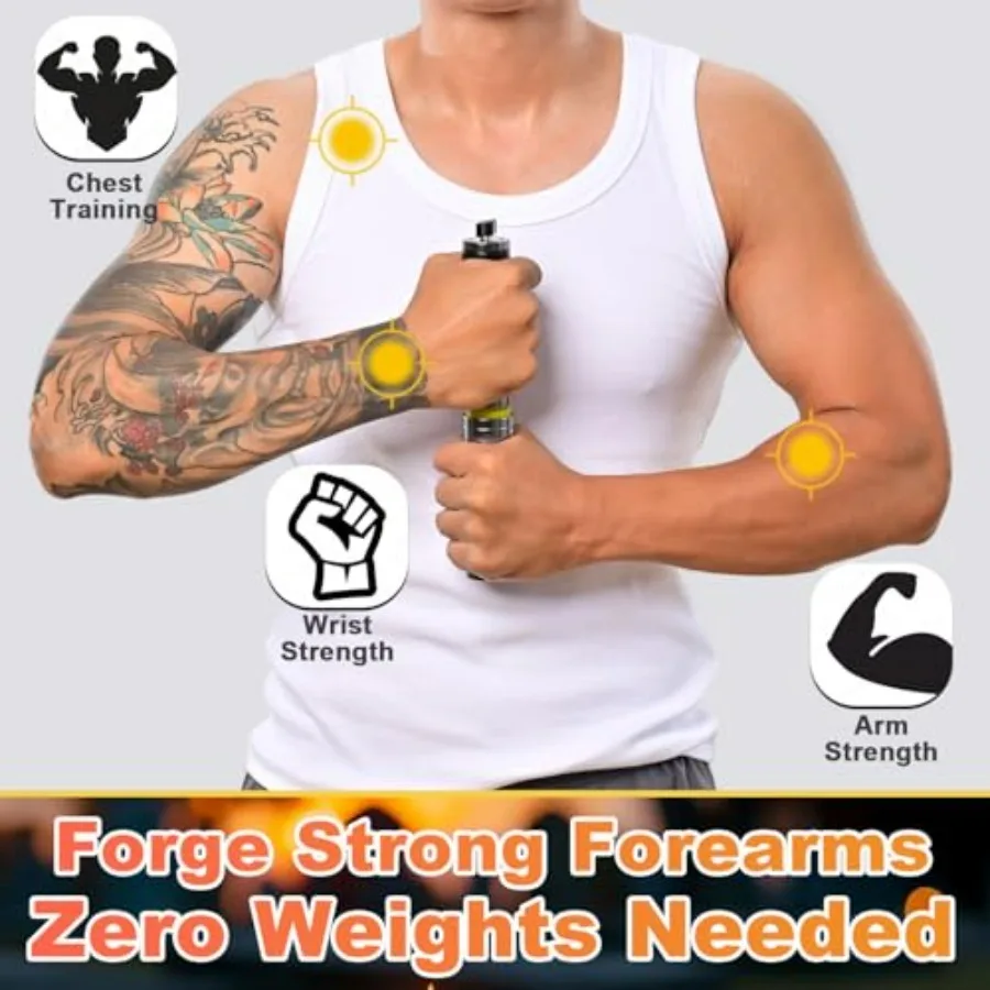 Grip Strength Trainer, Adjustable Resistance for Hand, Wrist & Forearm Strengthener with All-Metal Build, Portable Wrist Roller