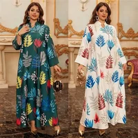 Ramadan Dubai Beaded Floral Print Maxi Dresses Moroccan Women Clothes Elegant Casual Abaya 1