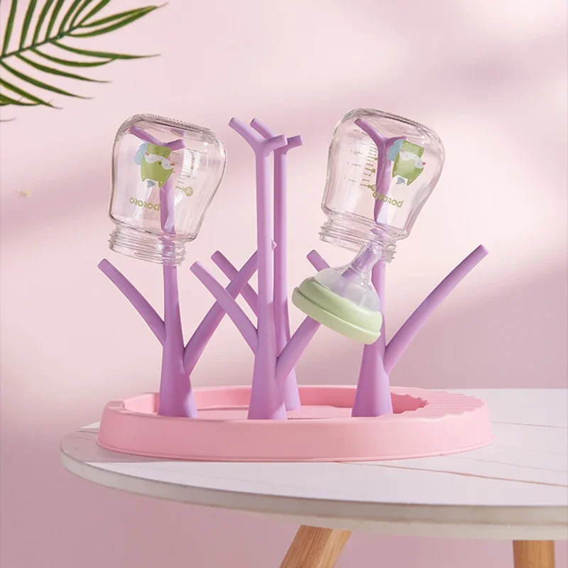 Baby Bottle Holder Cleaning Dryer Drainer Removable Baby Bottle Drying Rack Storage Rack Tree Shape for Babies Bottles Item