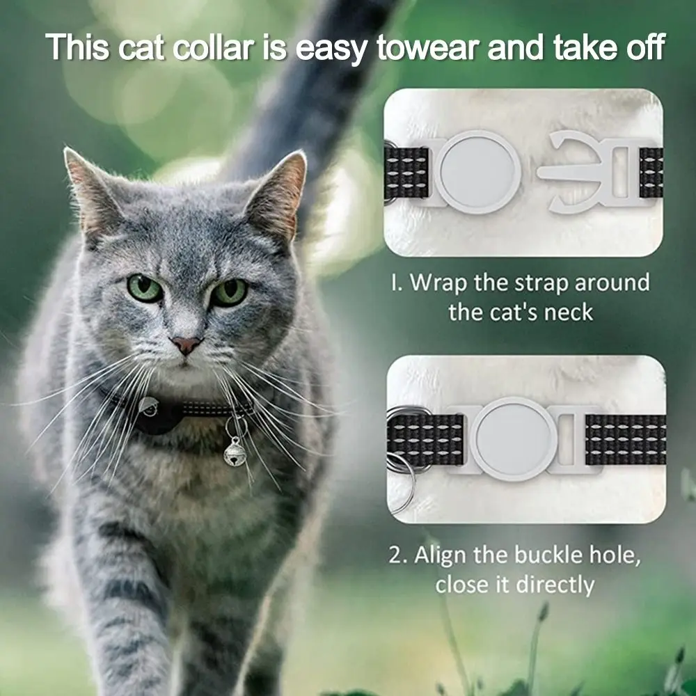 Bluetooth Tracker AirTag Case Smart Tracker Animal Tracking Collar Cat With GPS For AirTag Accessories Anti-lost Collar For Apple Airtags Holder Tracker Box Pet Collar