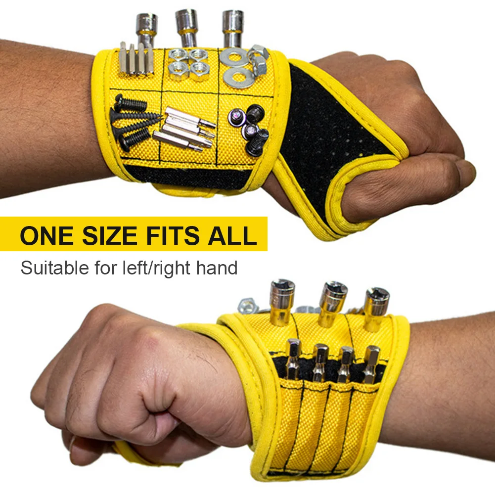 Magnetic Wristband with Strong Magnets Holds Nails Drill Bit Gift for Father Boyfriend Belt Screw Holder Tool Storage Wrist best tool bag