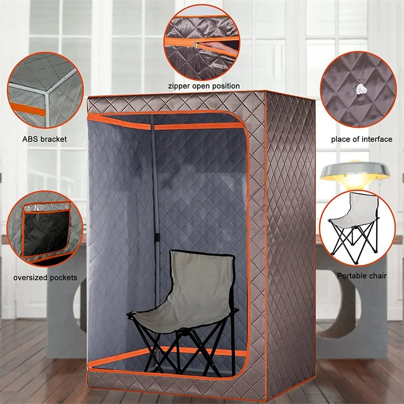 Portable Steam Sauna 2 Person Sauna Tent Sauna Rocket Home Sauna Kit,Two Person Whole Body Large Space Spa, 2Pcs 4L Steamer 2