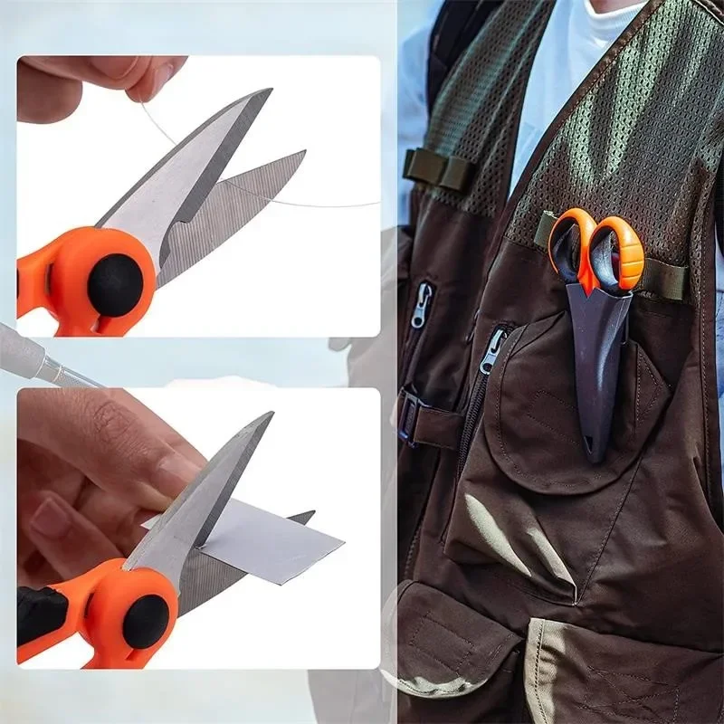 New High Carbon Steel Scissors Household Shears Tools Electrician Scissors Stripping Wire Cut Tools for Fabrics, Paper and Cable 6