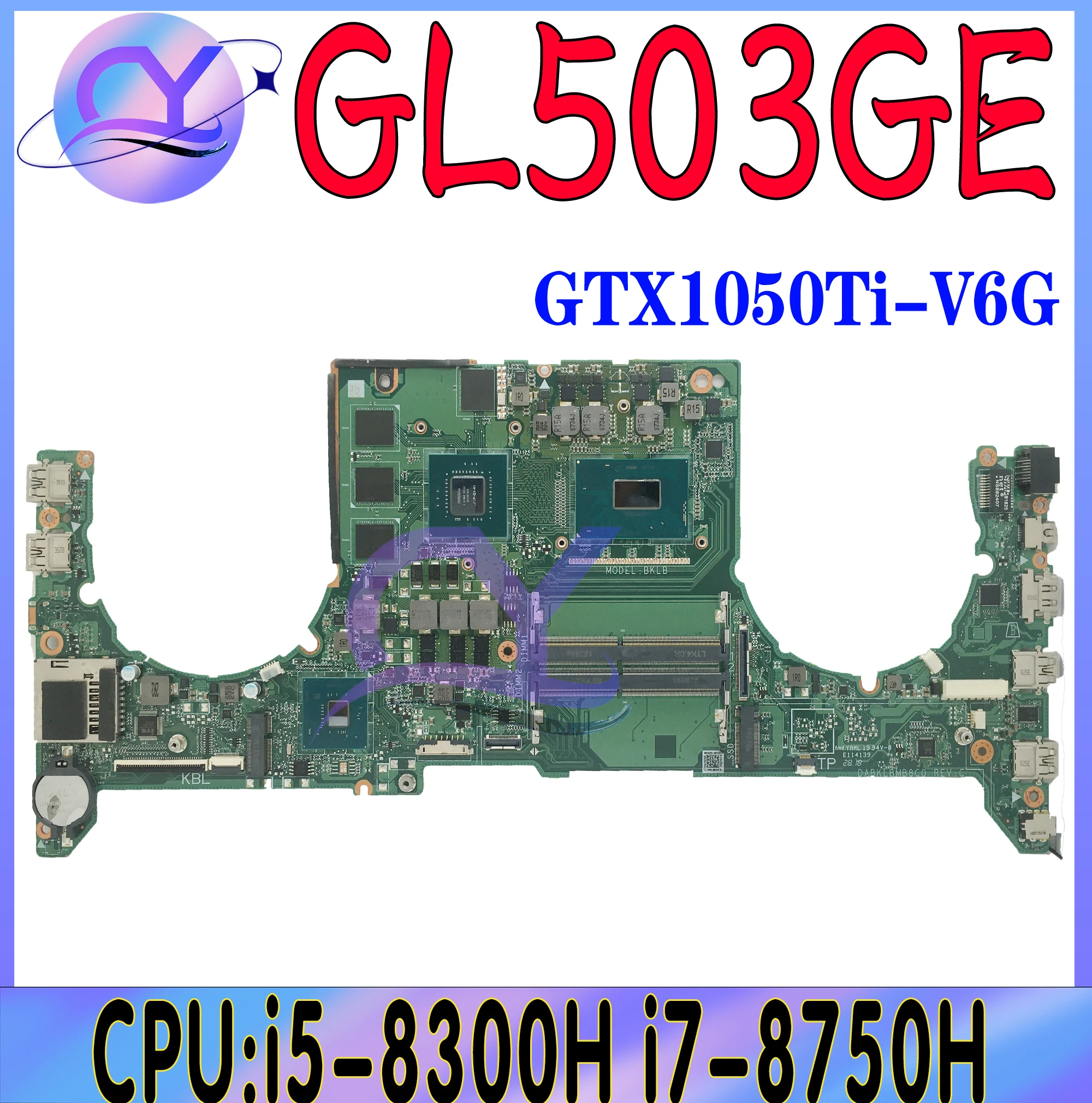 GL503GE Mainboard For ASUS ROG Strix S5BE GL503G PX503GE MW503GE DABKLBMB8C0 Laptop Motherboard With i5 i7-8th Gen GTX1050Ti/V4G