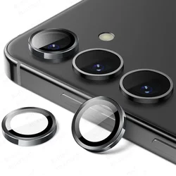 Premium 9H Tempered Glass Camera Screen Protector with Metal Lens Ring - Samsung A05S (Black)