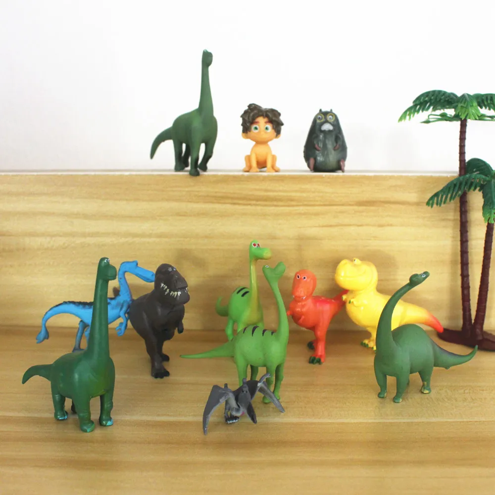 6-7Cm 12 Pz/Lotto Film The Good Dinosaur Pvc Toy Action Figures Arlo Spot Henry Butch Mini Doll Model Toy Cake Decoration