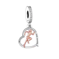 Fit Original Pan Charm Bracelet 925 Silver Love Running Girl Run Running Shoe Sneaker Bead For Making Runner Berloque 2