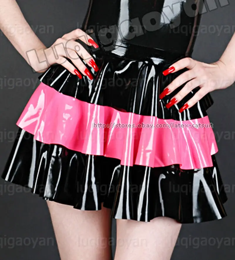 

100% Latex Rubber Gummi skirt 0.45mm Rock MiniRock Dress Mini Catsuit Ganzanzug