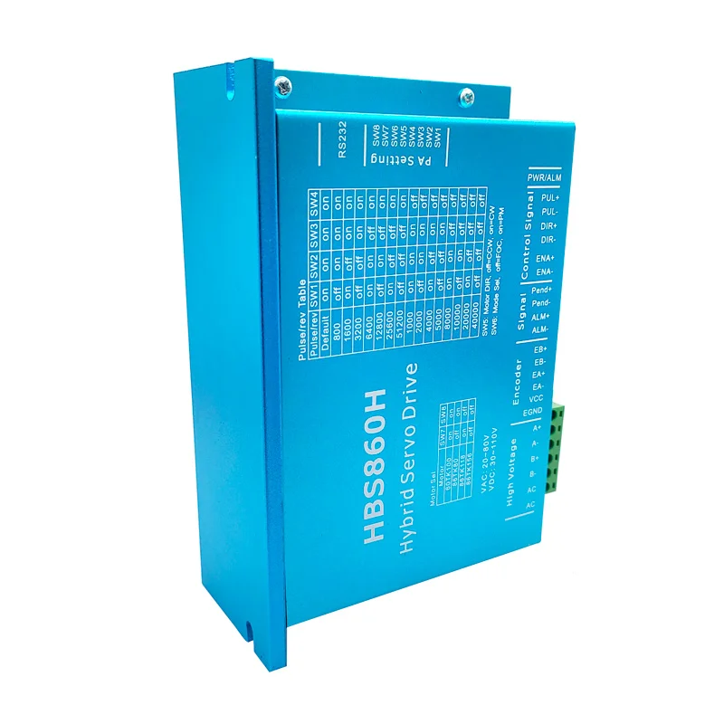 HBS86H 폐쇄 루프 서보 모터 드라이버, HBS860H 하이브리드 스텝 서보 드라이브, RS232 포트, HBS57H
