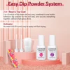 12pcs Dip Powder Nail Kit, 6 Colors Red Pink Dipping Powder Set and Base Top Coat Activator for Nail Home Salon Manicure 4