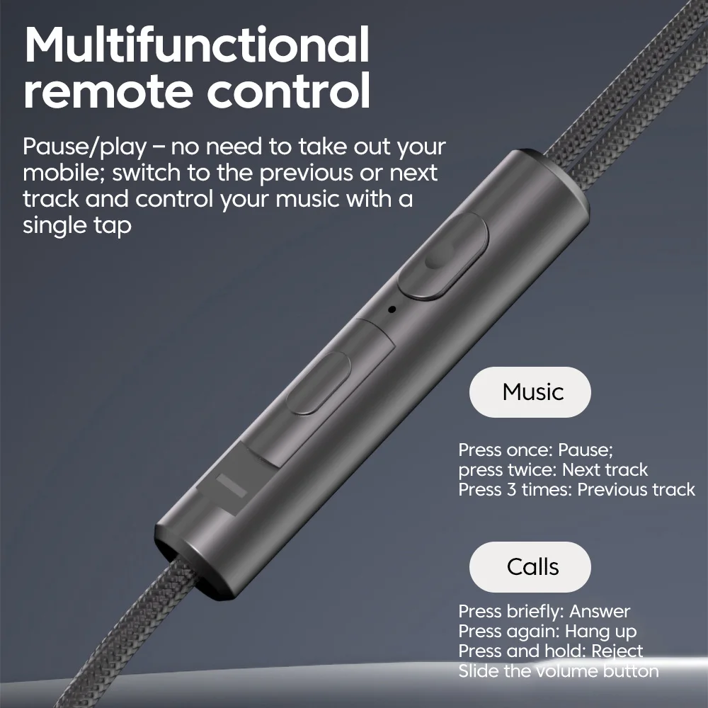 USB Type C Wired HiFi Stereo Earphones with Line Control