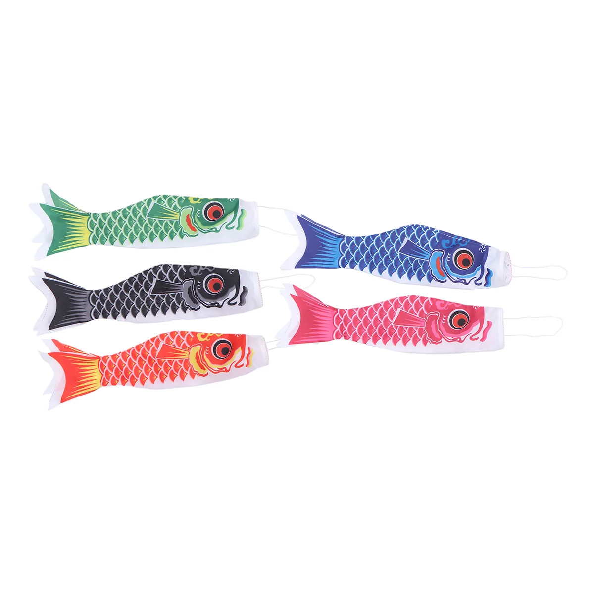 

5pcs Carp Shape Flags Japanese Style Carp Shape Flags Delicate Flag for Home Party Decoration 40cm Koinobori