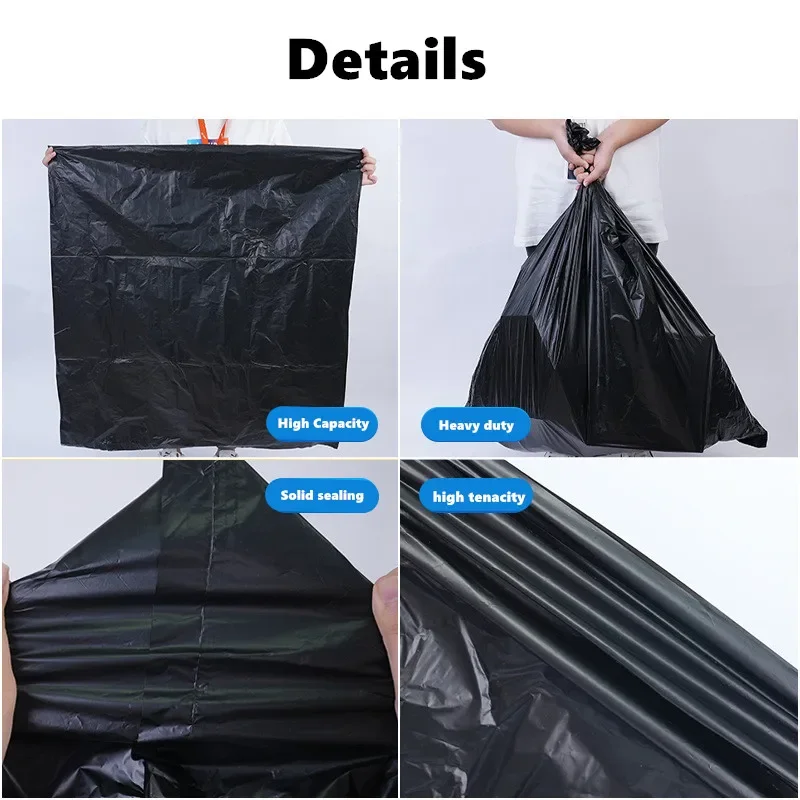 25PCS Large Size Heavy Duty Extra Large Garbage Bag Commercial trash Bags Backyard Black Kitchen big trash bags