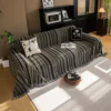 Stripe Jacquard Fleece Sofa Towel with Tassel for Living Room Blanket Sofa Cover 5