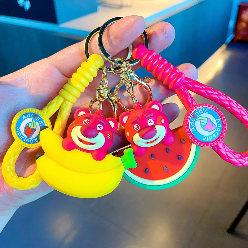 

Disney Lots-o Keychain Cute Cartoon Anime Toy Story Doll Keyring Bag Pendant Couple Keyholder Creative Bag Charm Accessories