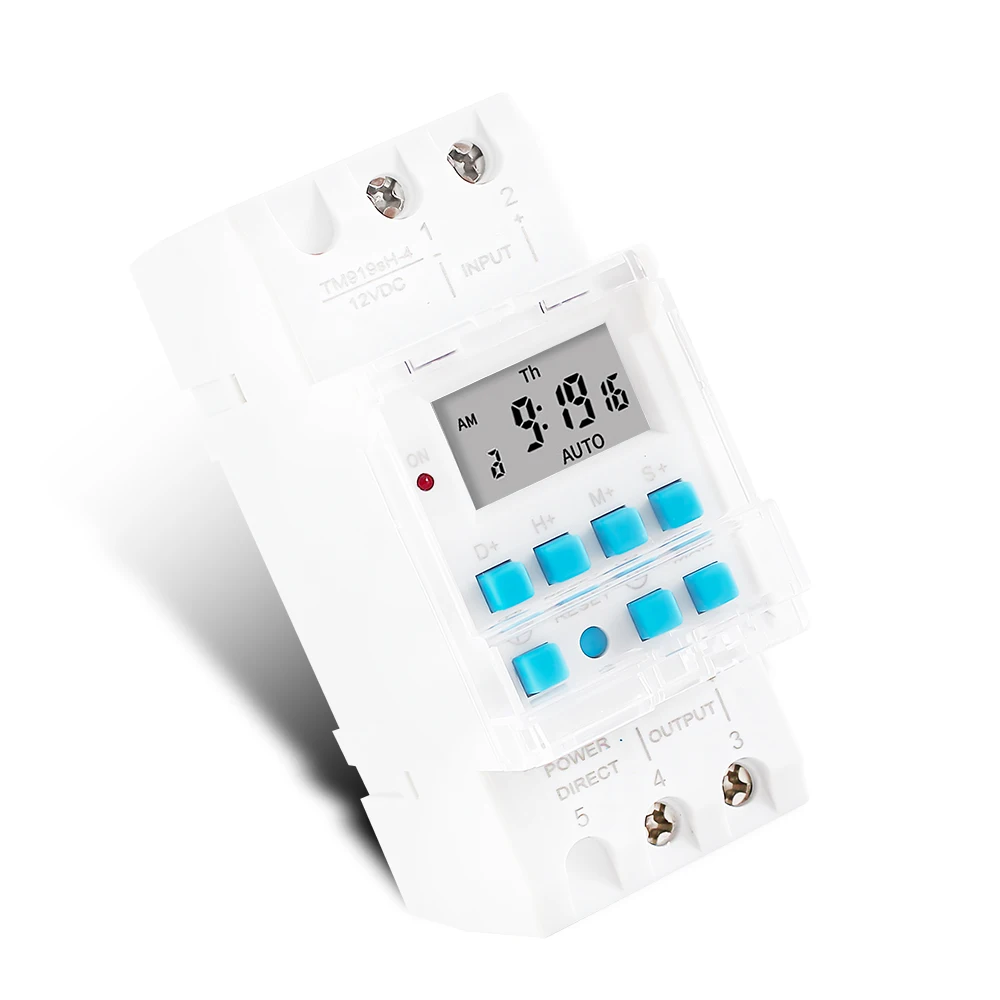 1 Second Interval 7 Days Programmable Timer Switch Household Usage HD LCD Display Time Relay Din Rail Module Controller 12V 2