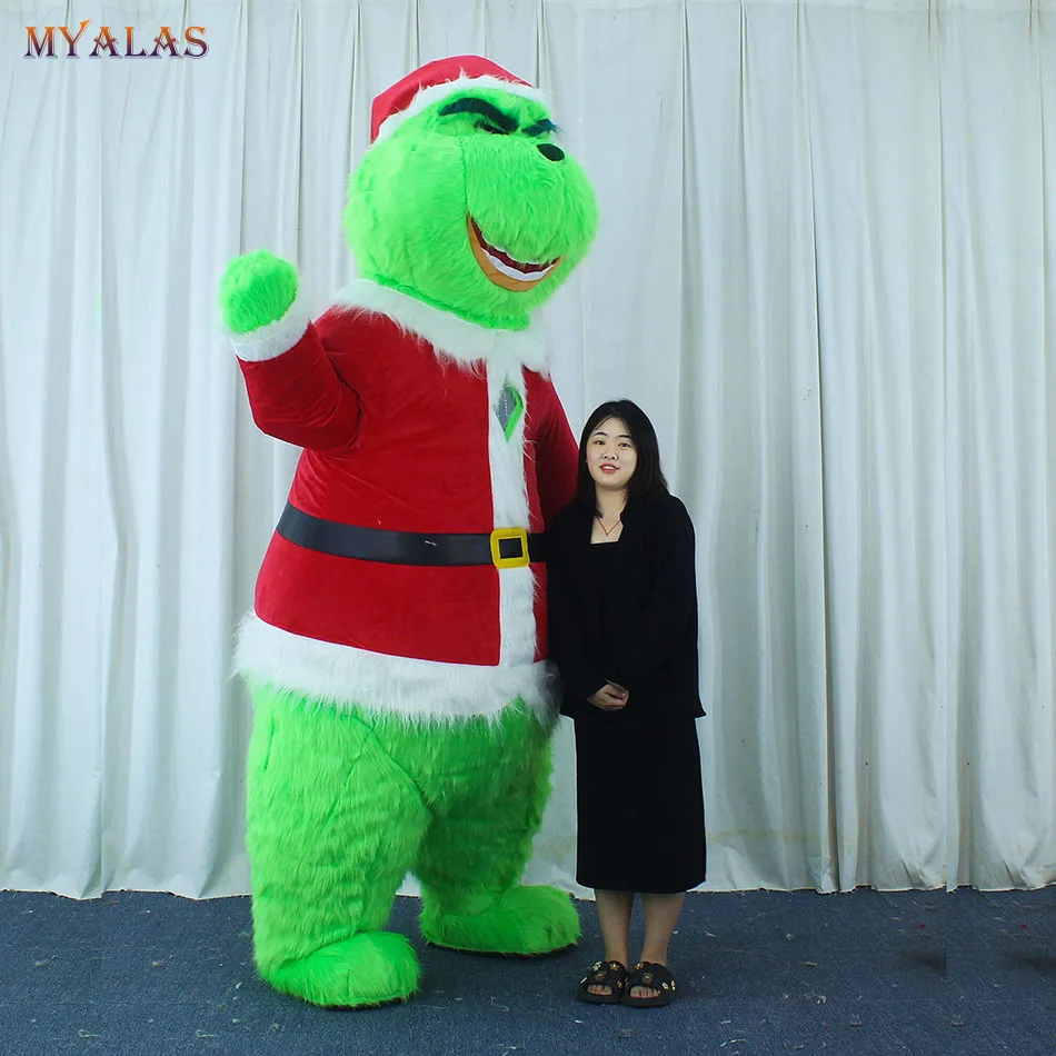 Inflatable Green Monster Mascot Costume Christmas Monster Long