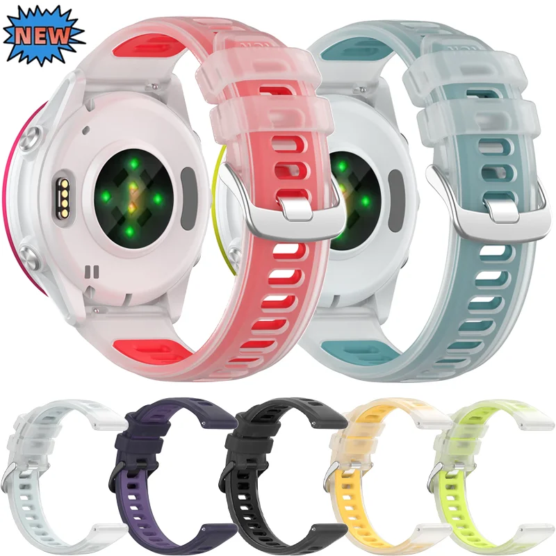 Two-Tone Sports Silicone Watch Band - 20mm/22mm Strap