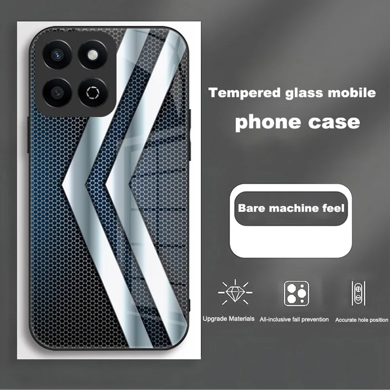 Enhanced Tempered Glass Hard PC Back Case with TPU Bumper
