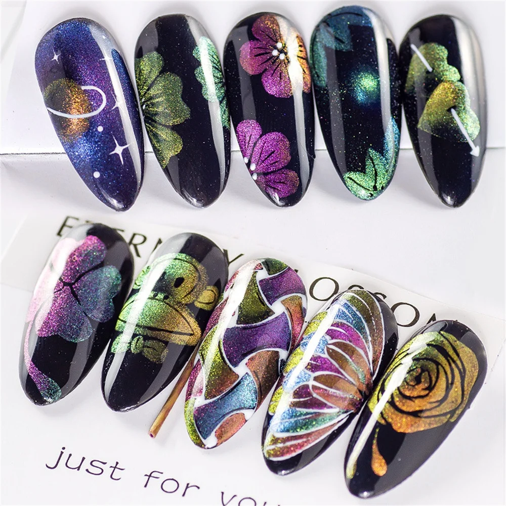 Cat Magnet Nail Powder Glitter Nail Shinning Chameleon Holographic Effect Chrome Pigment Dust UV Gel Polish