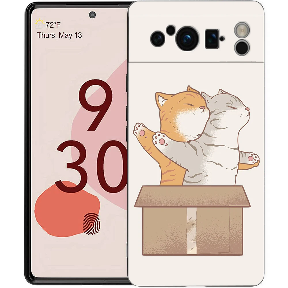 Cute Cartoon Kitten Black Soft Shockproof Silicone Phone Case