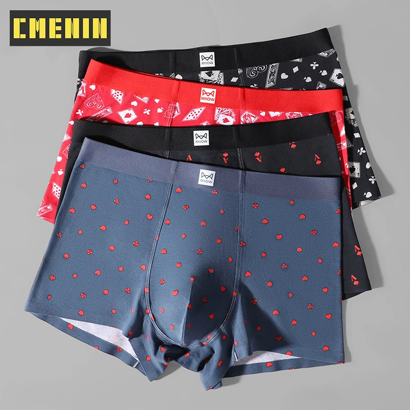 CMENIN 3pcs Antibacterial Cotton Man Underwear Boxershorts Seamless Sexy Underpants Male Fashion Print Men's Panties Boxer Short