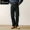 MBBCAR original design vintage black 14oz selvedge denim jeans for men button fly cotton unwashed blue slim straight pants 7701 2