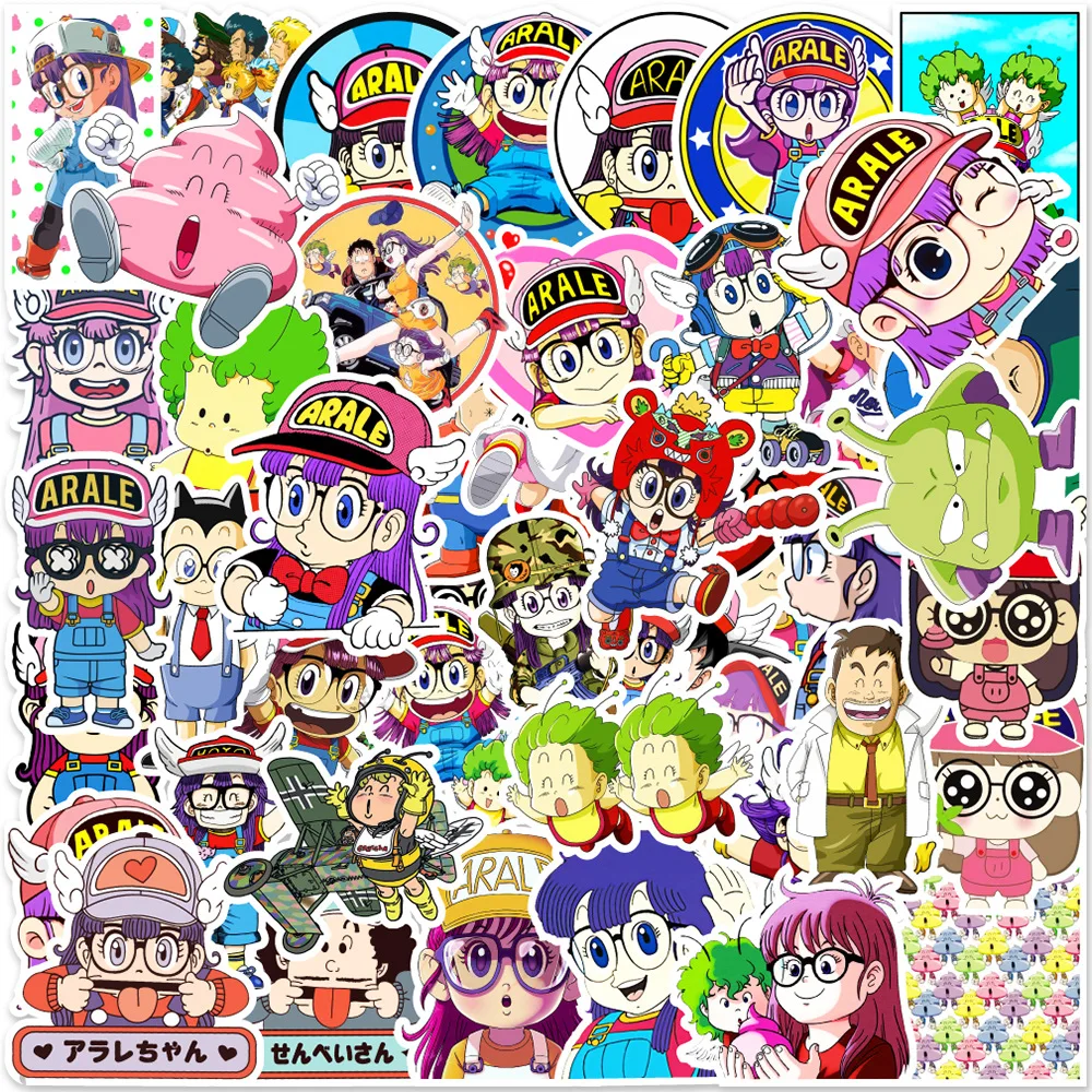 10 50pcs Cartoon Kawaii Creative Cute Arale Dr Slump Stickers For Mobile Phone Laptop Luggage Skateboard Fixed Gear Stickers Stationery Sticker Aliexpress