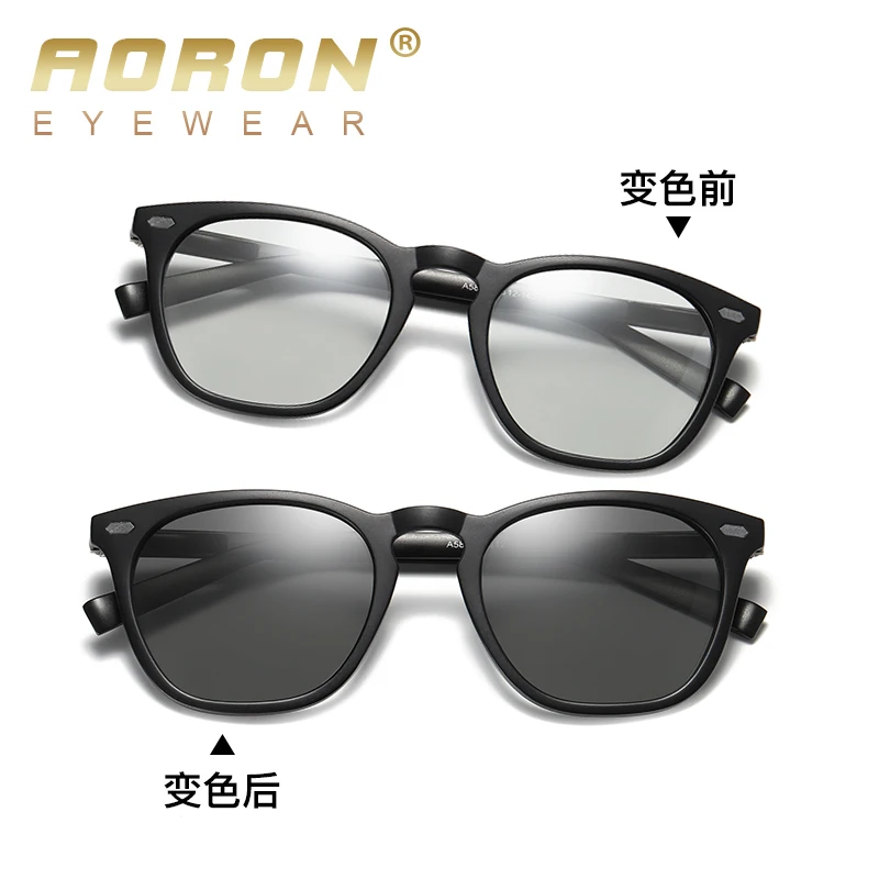 AORON Unisex Classic Round Polarized Photochromic Sunglasses with TR Frame & Aluminum-Magnesium Temples