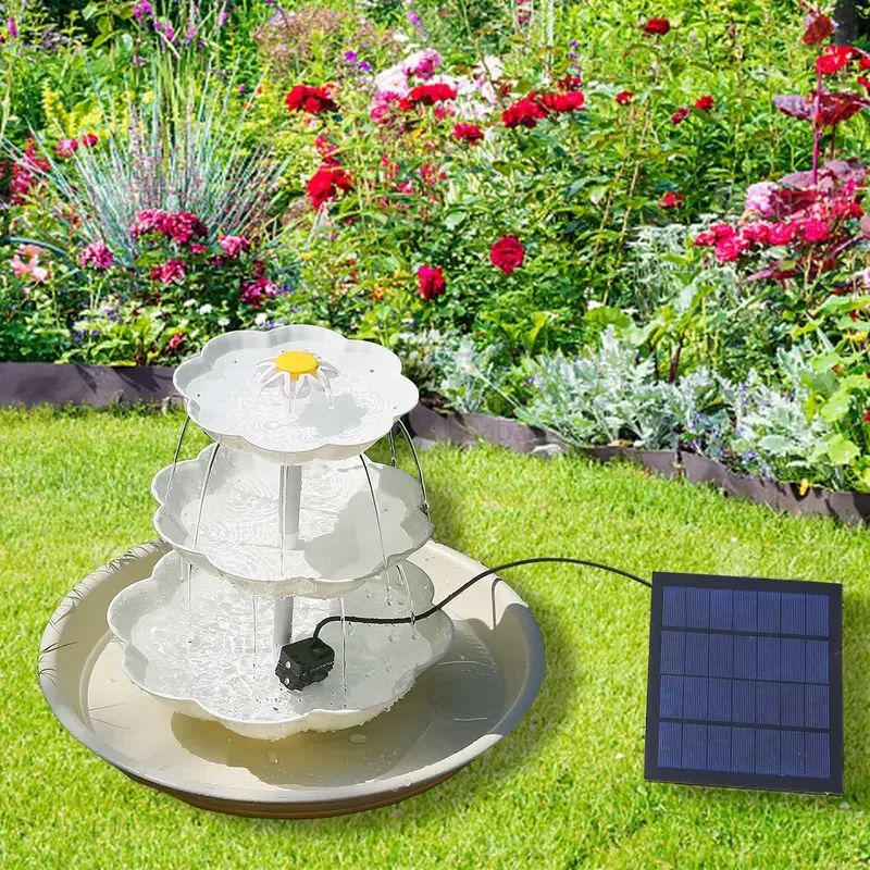 Solar-Powered Garden Fountain & Bird Bath 3