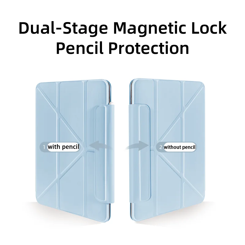 Magnetic Closure Double-Sided Folio with Y-Fold Multi-Angle Stand and Auto Wake/Sleep Feature