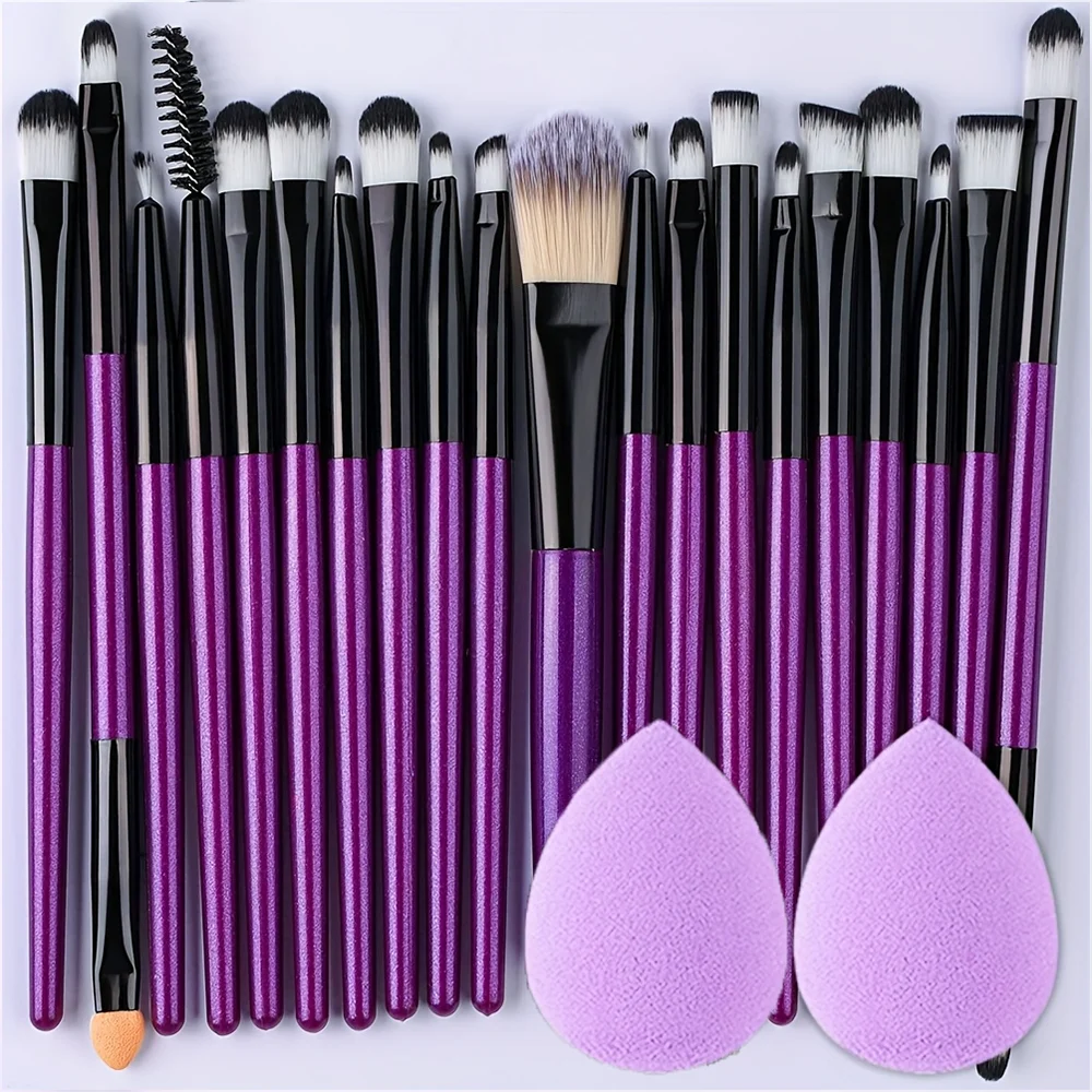 Professional 20-Piece Makeup Brush Set with Blender Sponges