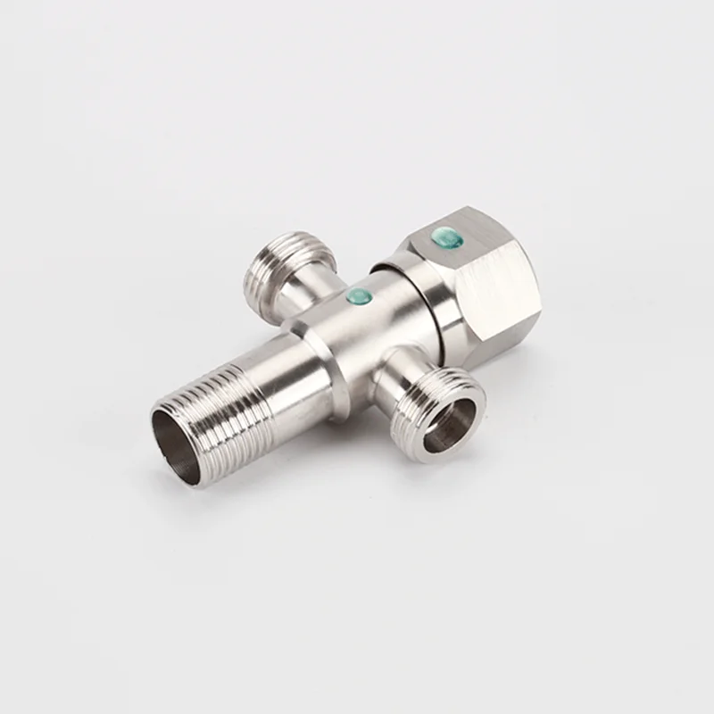 DOXON 304 Stainless Steel Angle Valve One In Two Out Faucet Two Way Angle Valve 1/2 By 1/2 Valve - View #5