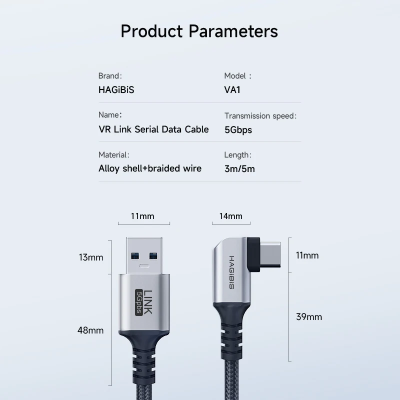 Hagibis-high Velocidade Data Transfer Charging Cord Link Cabo para Oculus Quest Quest Pico Gaming pc vr Headconjunto Acessórios - Image 2