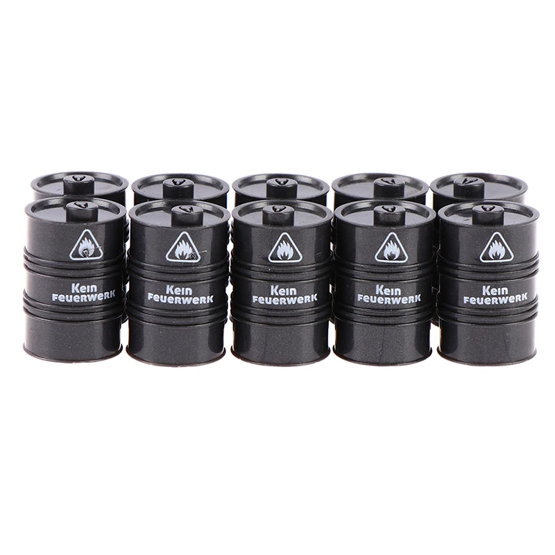10Pcs Black Chemistry Oil Drum Building Block Diy Figures Guard Model Gift Toys 3