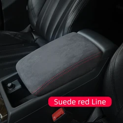 Premium Armrest Box Cover - Luxury Center Console Pad Accessory - 2017 - 2024 RS5 (Suede red thread)