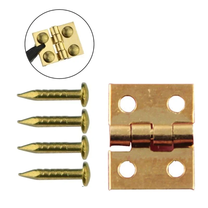 50Pcs Tiny Mini Metal Hinge for 1/12 House Miniature Cabinet Furniture Fittings for Cabinets 10 X 8mm Home Hardware furniture hinge cabinet door hinges cabinet hinges