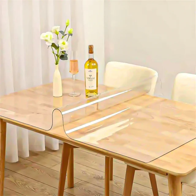 Nappe Transparente en PVC Épaisse Résistante à la Chaleur, Imperméable et Résistante à l'Huile, 1 Pièce 6