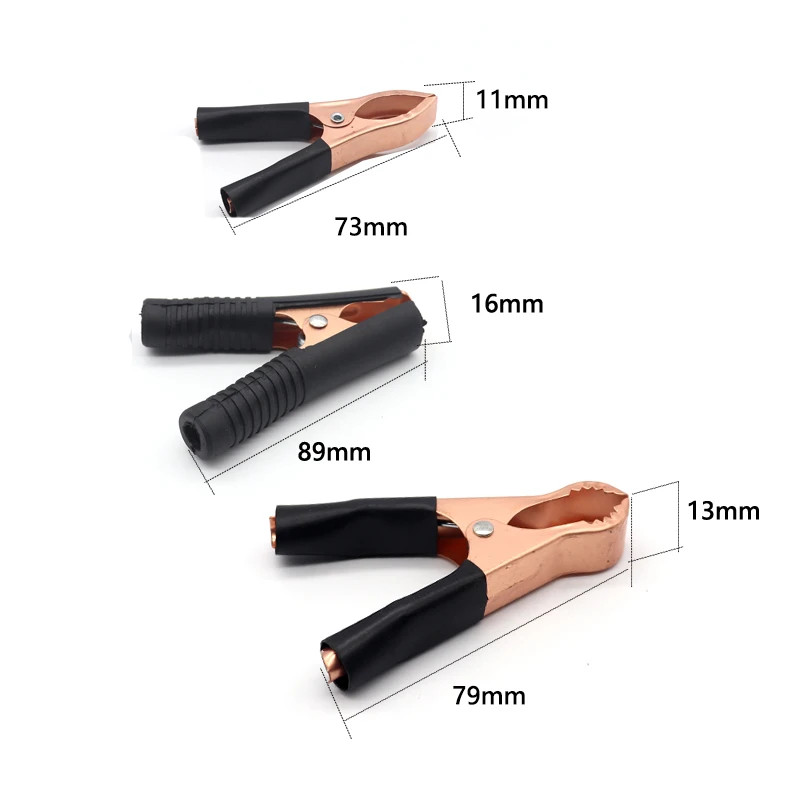 30A 50A 100A Car Alligator Clips Battery Clamps 75MM 80MM 90MM length 2PCS