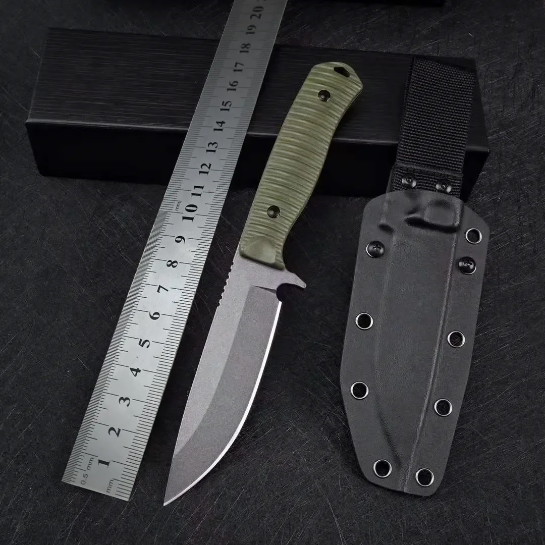 

Стальной клинок DC53 BM 539 с фиксированным лезвием, охотничий нож для выживания, тактические военные Прямые ножи для защиты на природе, рукоятка G10 с K-ножнами