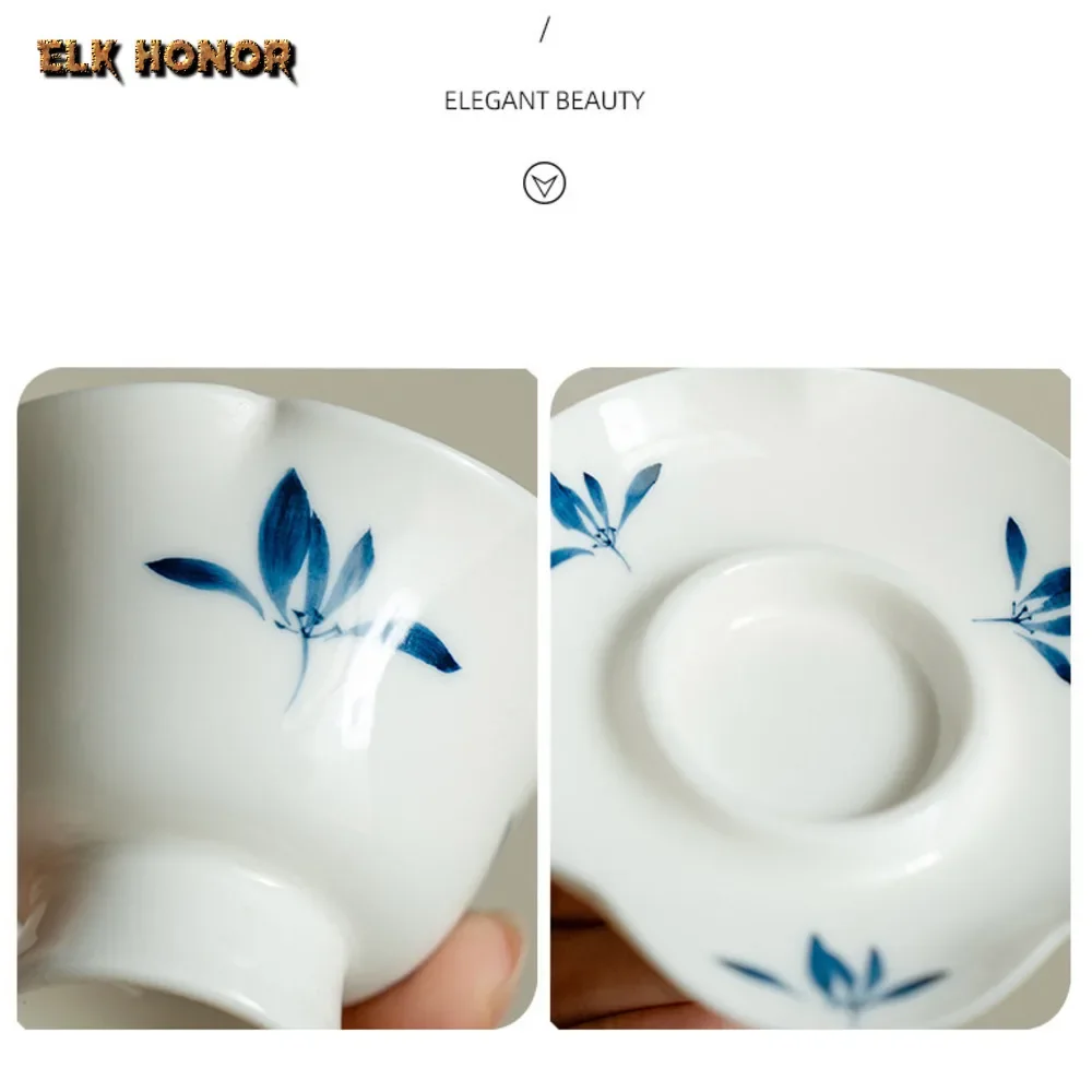 45ml Pure Hand-painted Butterfly Orchid Set of Cups Small Petal Set Cup with Coaster Holder Fragrance Master Cup Kung Fu Tea