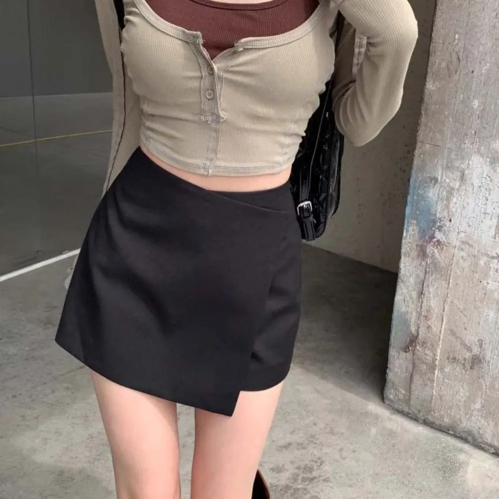 Asymmetrical A-line Short Skirt High Waist Slim Fit Mini Short Skirt Summer Spicy Girl Style Women's Shorts Pants Spring Summer