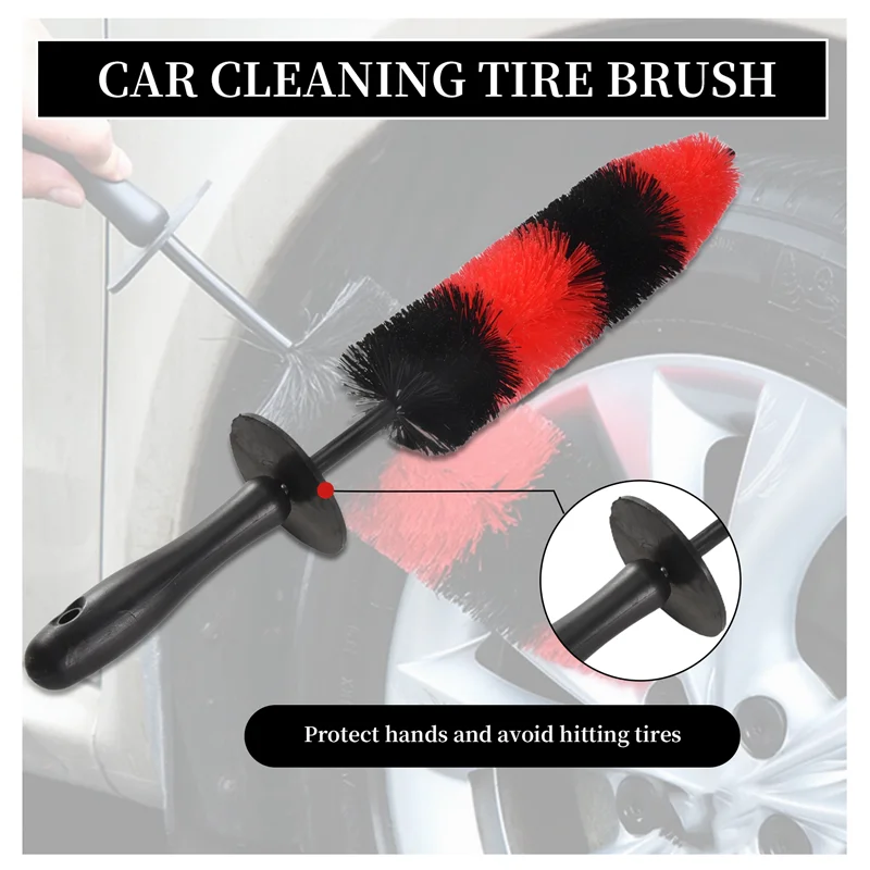 A96E-Car Wheel Wash Vehicle Car Motorcycle Wheel Tire Rim Scrub Brush Cleaner Washing Tool